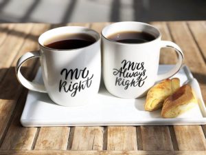 Mr Right und Mr Always Right Kaffeegeschenk für Kaffeesüchtige